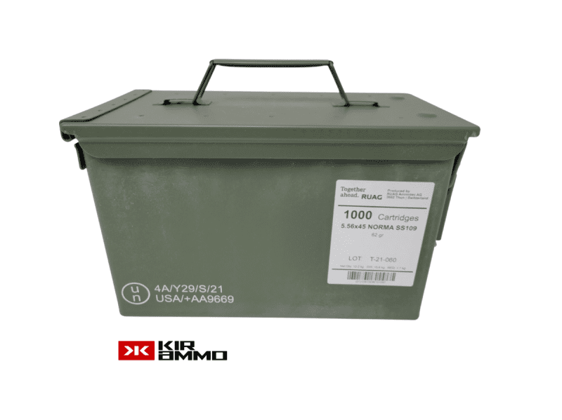 Norma 5.56x45 NATO 62 Grain Penetrator SS109 1000 Round Sealed Ammo Can e1642112975385